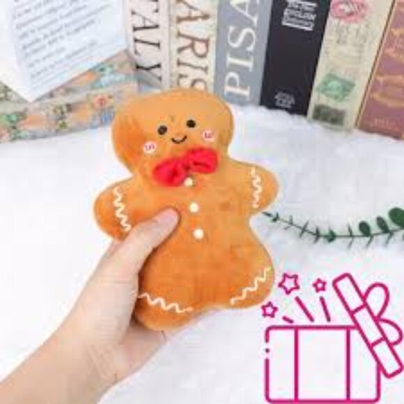 Gingerbread Man Plush Pillow Decor Toy, Soft Mini 5 pc - Picture 2 of 2